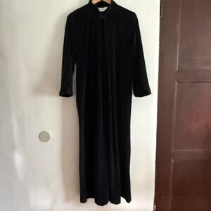 DIAMOND TEA | Black Luxury Plush Velour Velvet Lounger Robe | Small